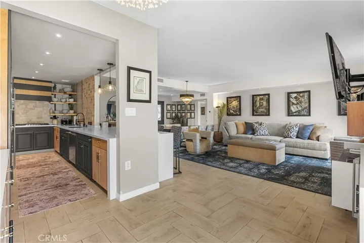 Kitchen and Living Room View