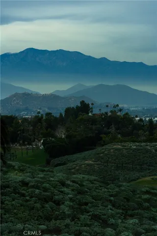 View from the patio of downtown and mountains