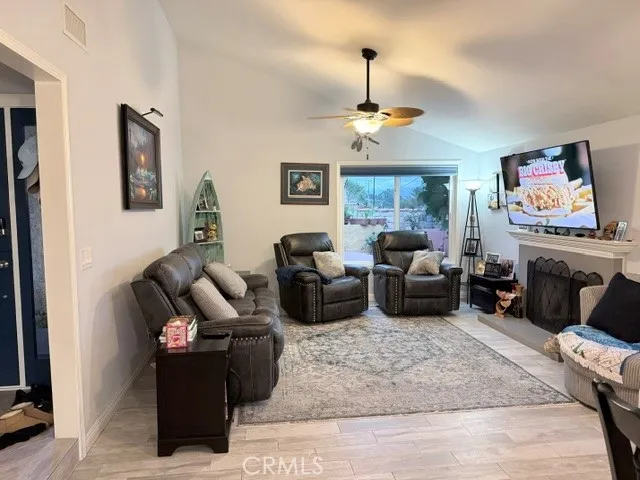 Living room with fireplace
