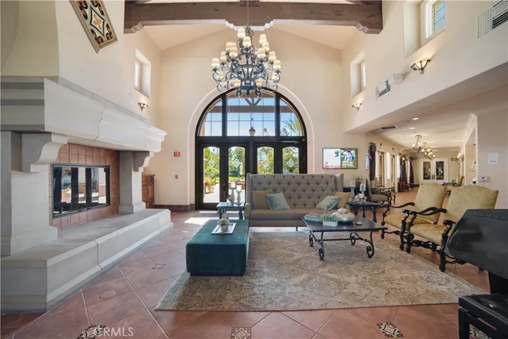 Seating Area in front of Huge Fireplace in Main Clubhouse