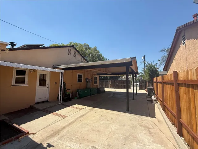 view from the corner of the converted garage.