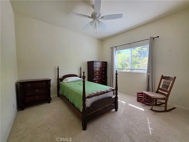 Main level rear bedroom with 9' ceilings and wall-to-wall closet