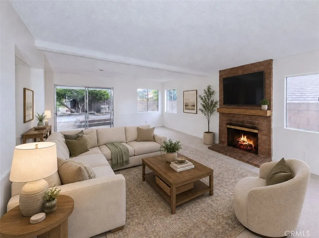 AI generated virtual staging of family room.
