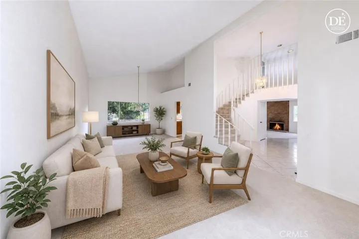 AI generated virtual staging of living room.