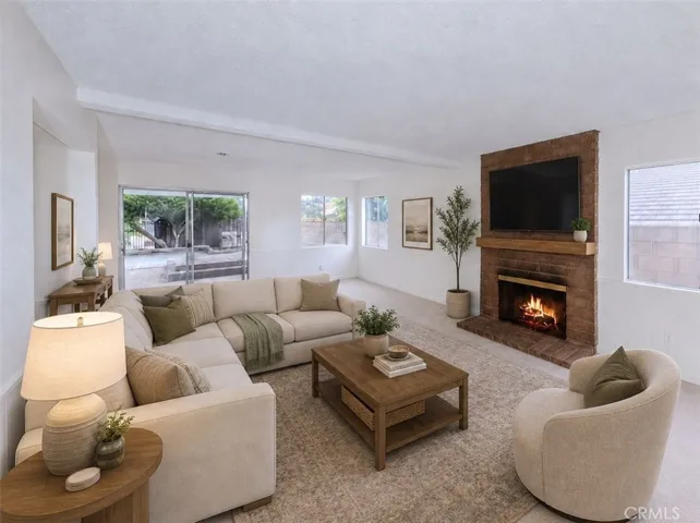 AI generated virtual staging of family room.