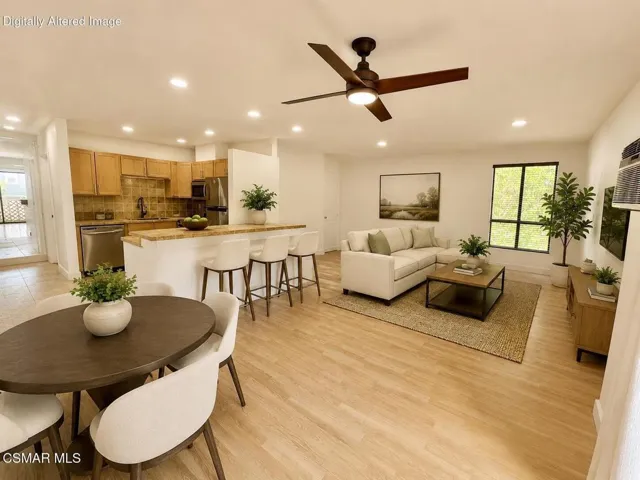virtually staged living space