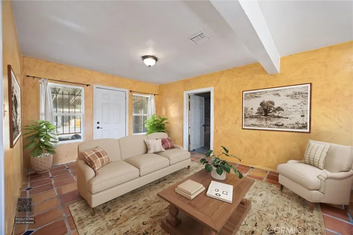 Digitally staged sitting room