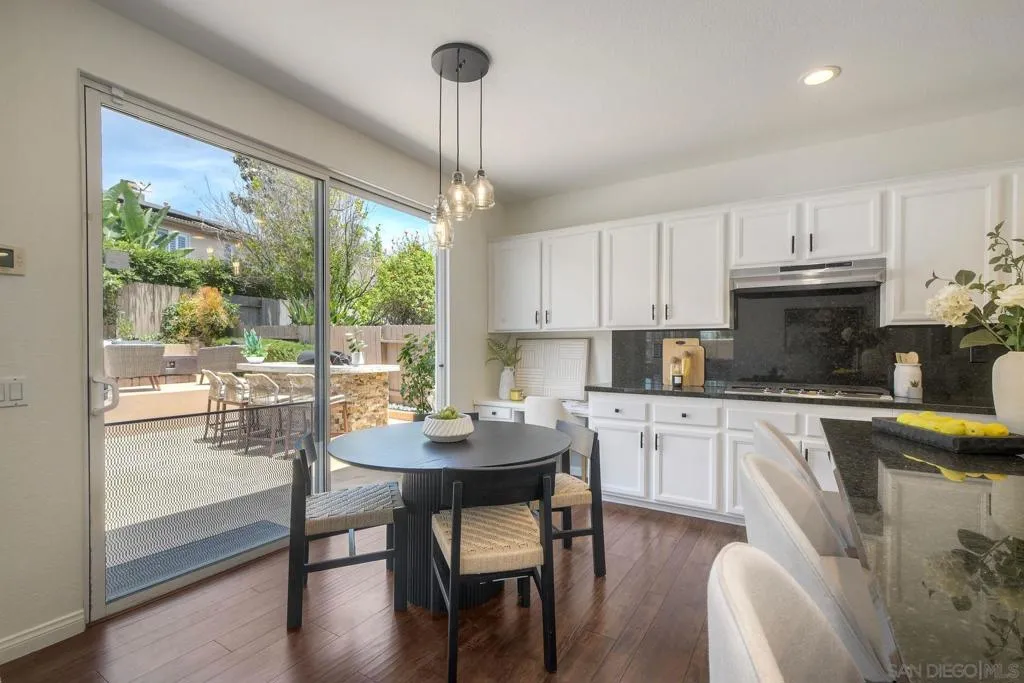 Kitchen with view to outdoor BBQ