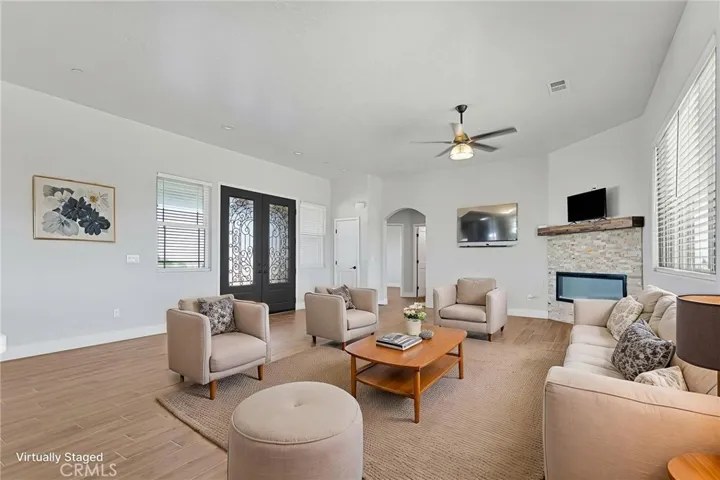 living room virtually staged