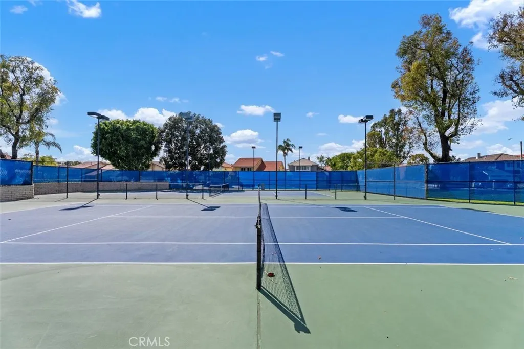 two tennis courts