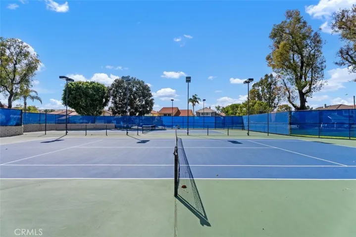 two tennis courts