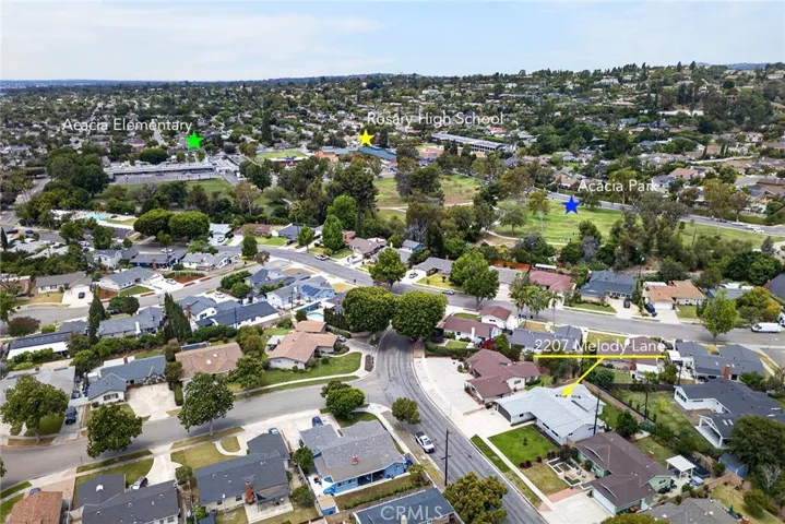Showing proximity to Acacia Elementary and Rosary High School