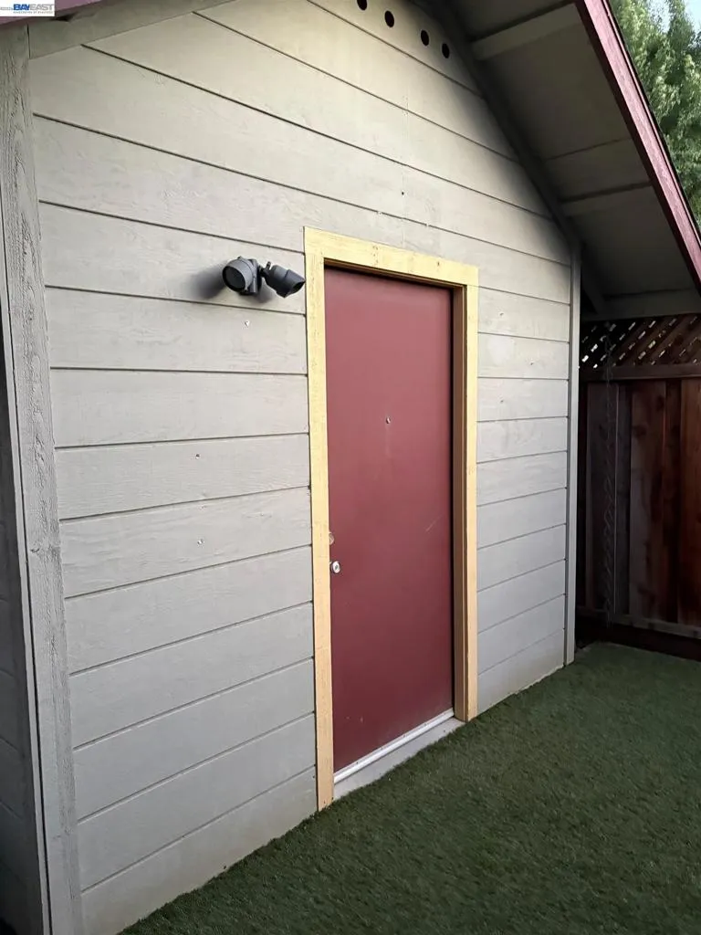 Front view of shed