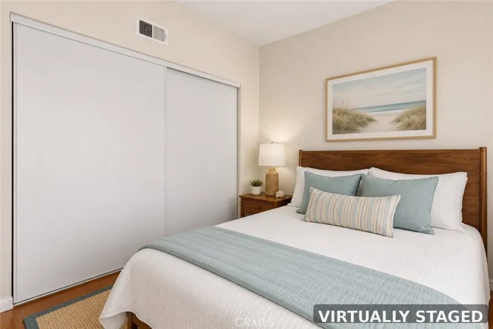 Bedroom 1 with Closet Virtually Staged
