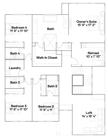 Residence 3 - level 2 floorplan