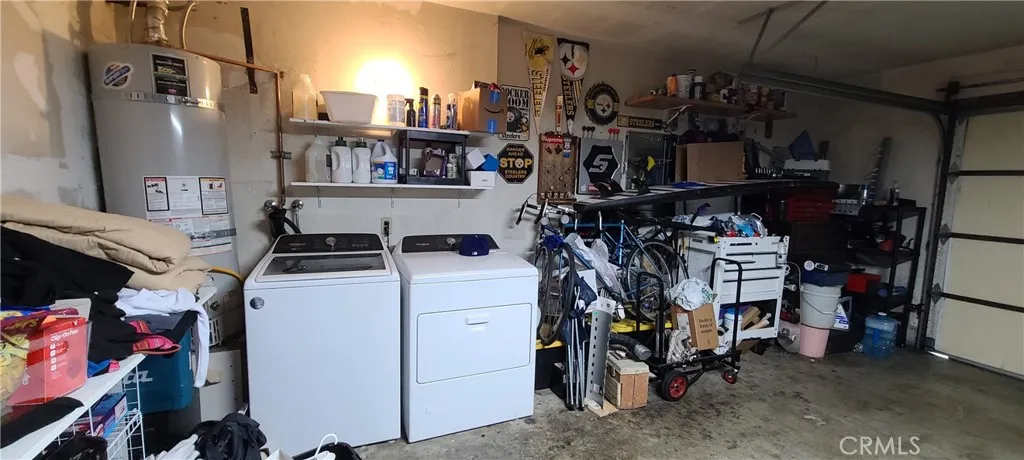 Laundry area in garage