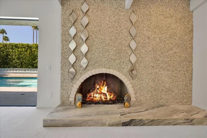 Gas Fireplace with Custom Appliqued Rock