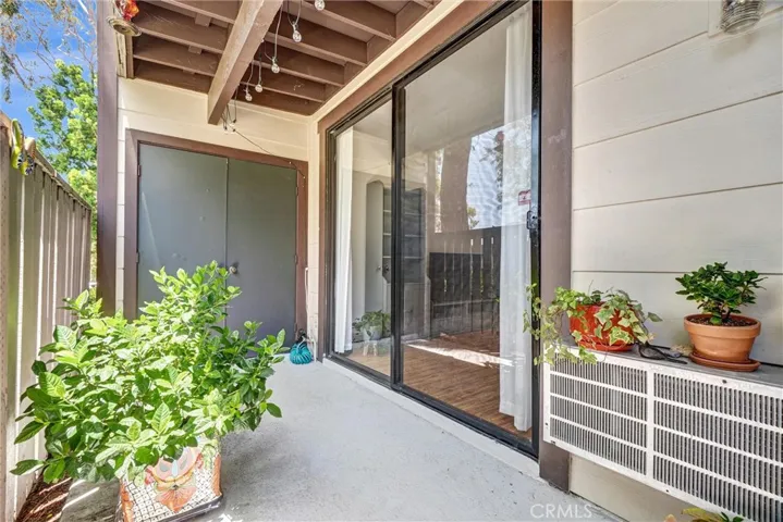 Patio and view of laundry closet