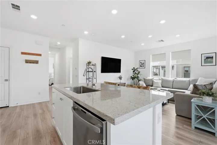 Kitchen Island Looking toward Living Room