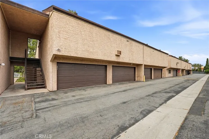 Double car garage of unit.