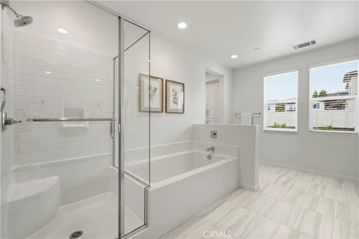 soaking tub and walk in shower