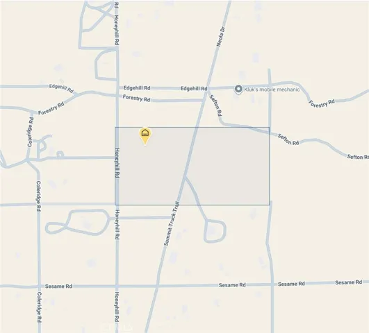 20 acres. Summit Truck Trail divides it into 7 acres and 13 acres.