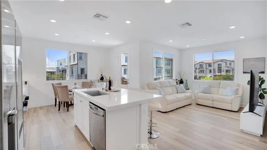 Open floor plan living.