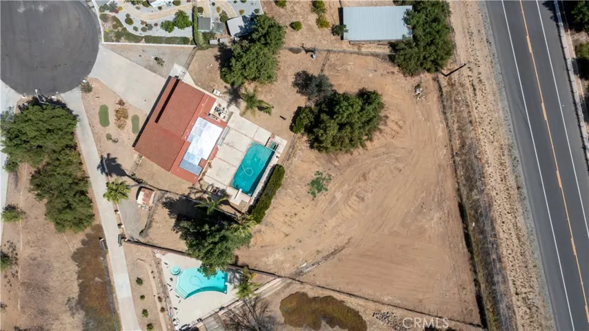Aerial view showing large rear yard.
