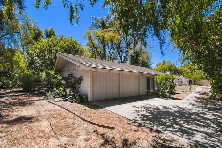 Two car garage attached to guest house