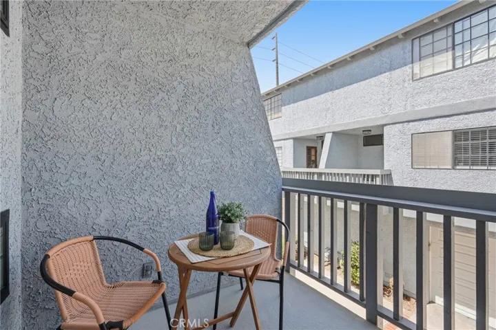 Outdoor space off of kitchen with gas line for a BBQ.