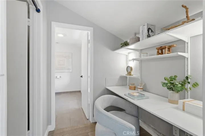 Built in office nook in primary suite.
