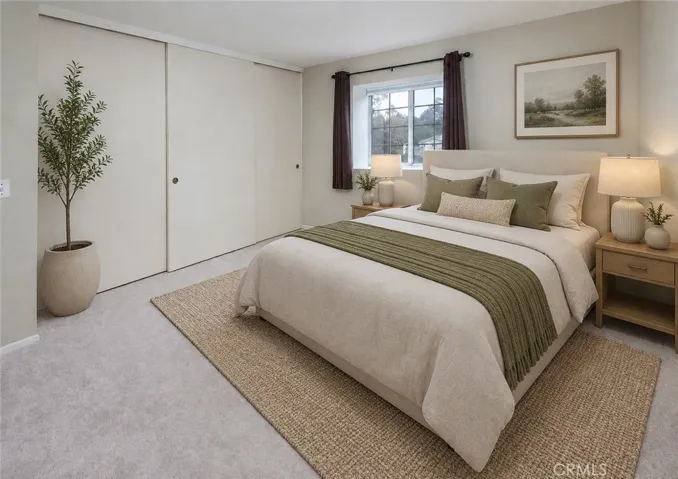 Virtually Staged
Secondary bedrooms offer generous closet space, including mirrored closet doors in one room.