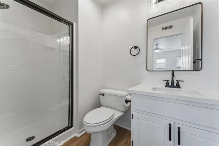 Renovated upstairs bathroom featuring modern finishes and fixtures.
