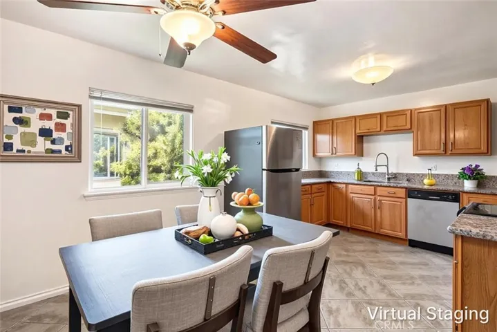 Virtually Staged Kitchen/Dining Area