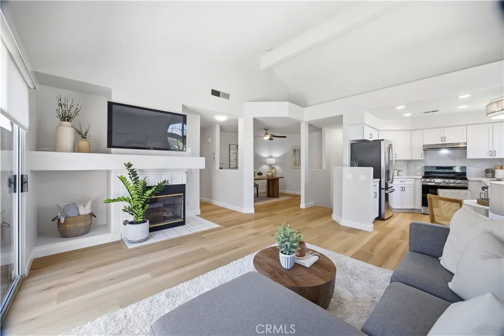 Open layout with high ceilings