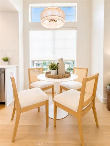 Designer chandelier in the dining room
