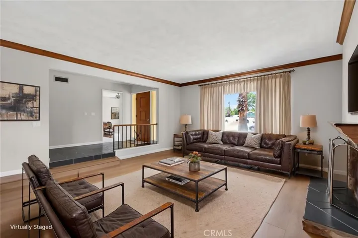 Living room virtually staged