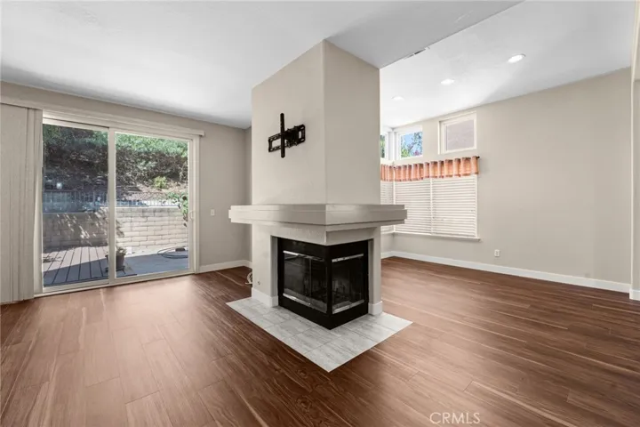 Wrap-around fireplace