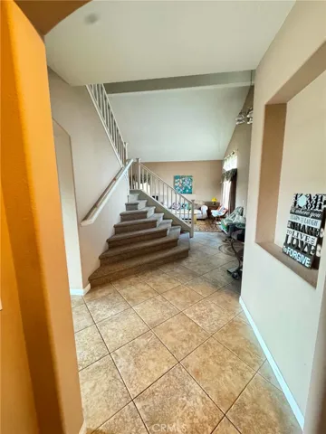 Stair down to family room