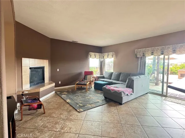Family room with fireplace