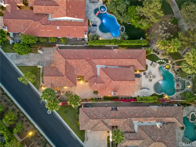 Aerial view of expansive lot