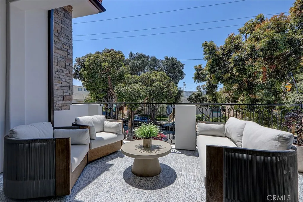 Balcony with peek-a-boo views and BBQ