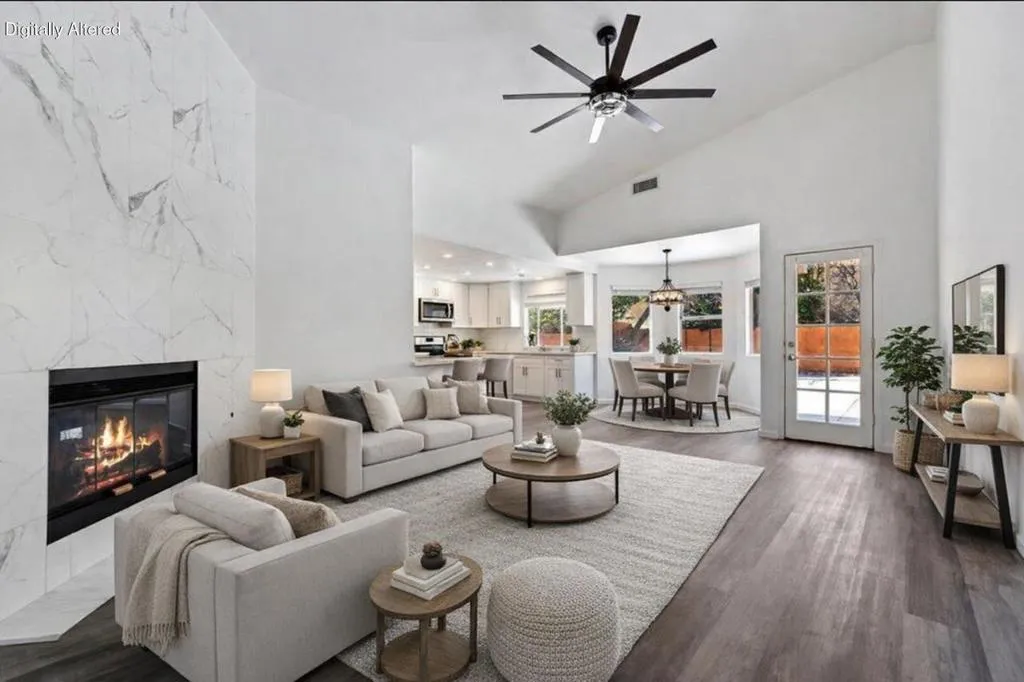staged Living Room and Breakfast nook