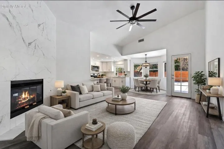 staged Living Room and Breakfast nook