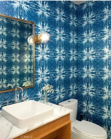 Powder room on top level