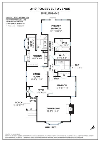 2119 Roosevelt Avenue, Burlingame, California 94010