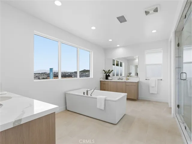 Primary Bathroom: Merle Prairie Inspired - Skylar at FivePoint Valencia - Photos of another homesite - Not actual home for sale - Photos have similar finishes/selections of homesite 58