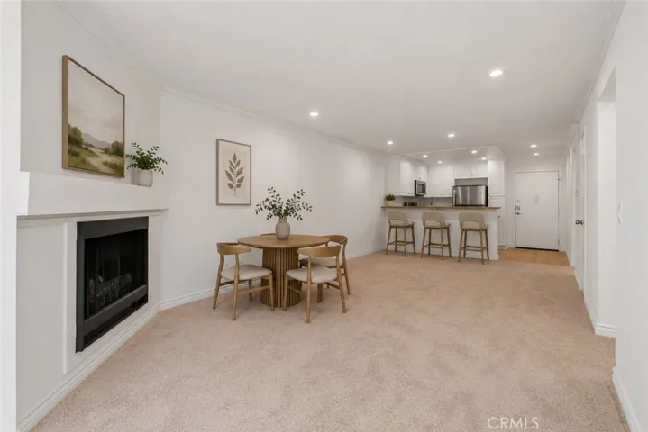 Virtually staged dining area and breakfast bar