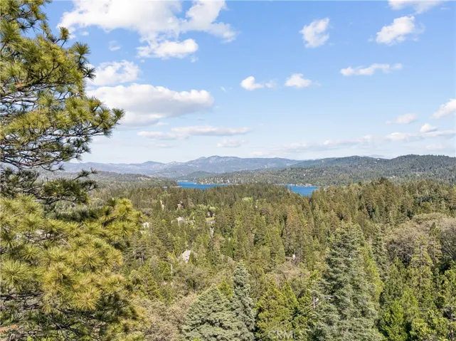 Mountain Ridge line and lake view - drone
