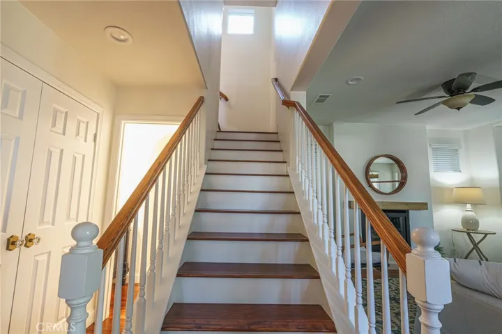 Up the stairs we go to the second level: with 2 [Jack and Jill]  bedrooms, connected with a fully remodeled bath, laundry, and the most stunning primary bedroom retreat.